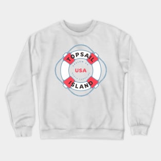 Topsail Island, NC Summertime Vacation Life Preserver Crewneck Sweatshirt